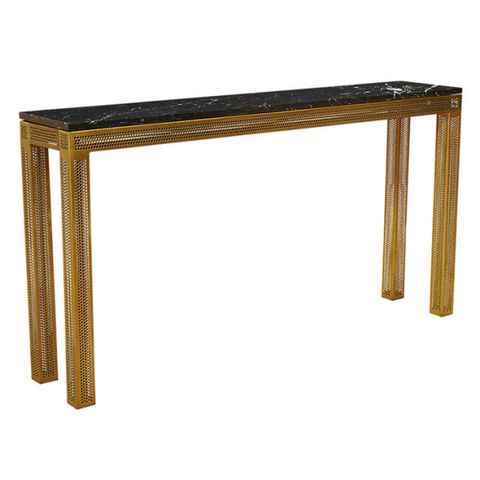 CB2 Perforated Marble Console Table
