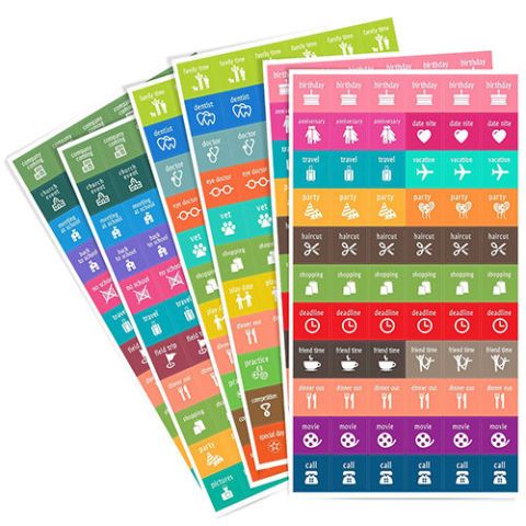 4 designs/pack) 2018 Calendar Sticker Notebook Index Monthly Category –  Pens, Planners & Paper