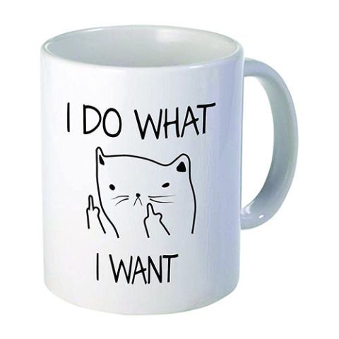 I Do What I Want Cat Face Mug