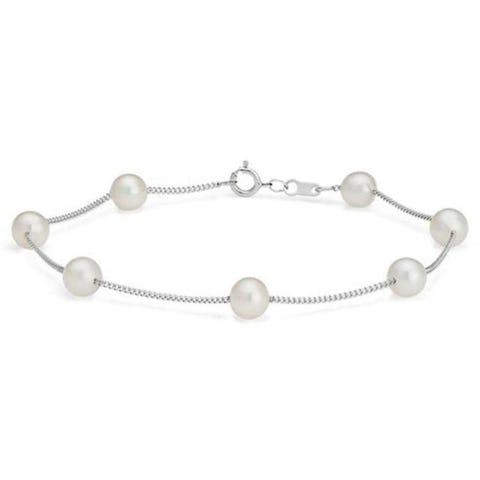 30-jähriges Jubiläum: Perle - Traditionell Süßwasser-Süßwasser-Zuchtperlen-Tassenarmband aus dem Blauen Nil
