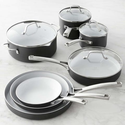 10. Jahrestag: Zinn/Aluminium - Traditionell Calphalon Classic Keramik-Antihaft-Kochgeschirr-Set, 11-teilig