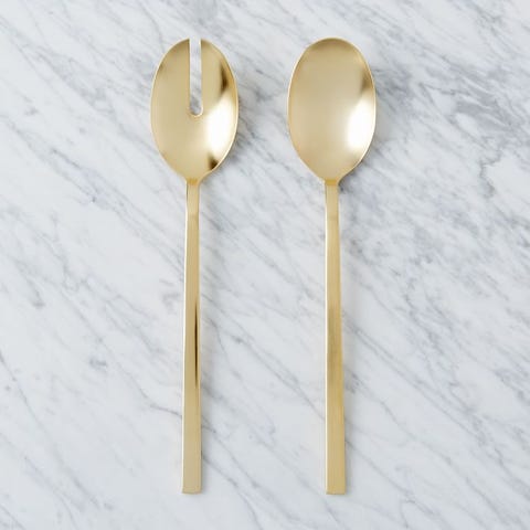 50-jähriges Jubiläum: Gold - Traditionell West Elm Goldsalat mit Servierlöffeln,