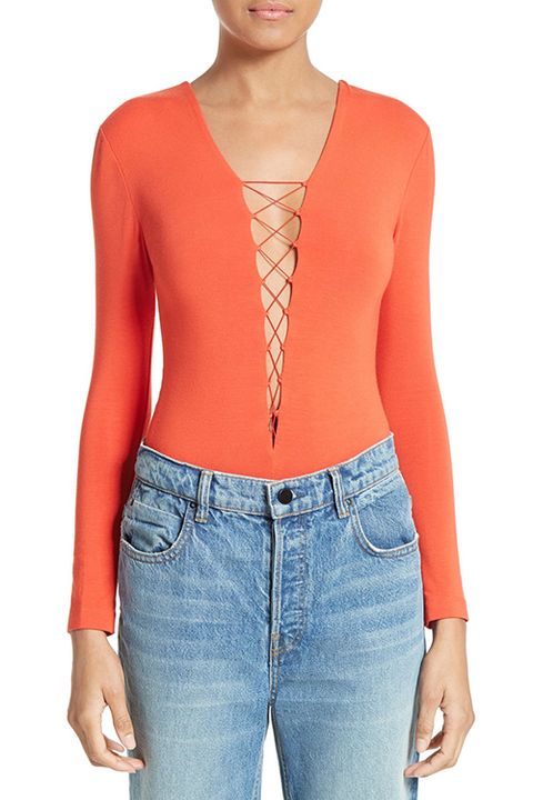 T by Alexander Wang Lace-Up Bodysuit