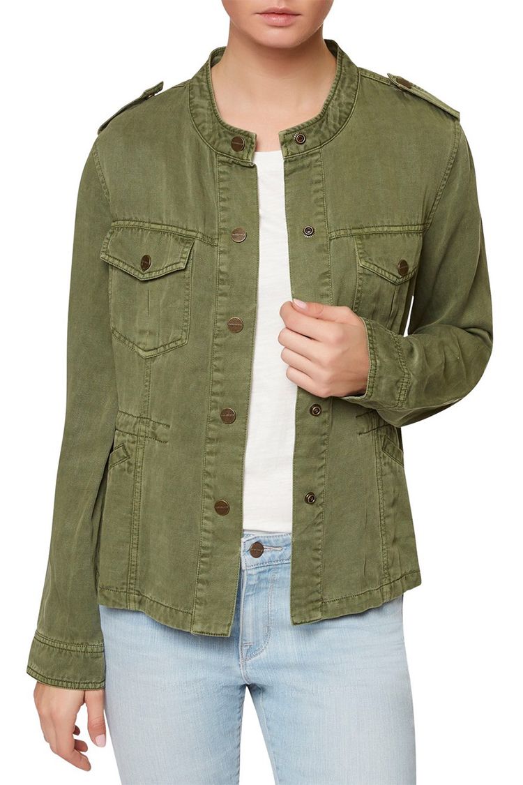 Buy Kensie Jeans Women's Fitted Utility Jacket in, Dark Moss, XS at  Amazon.in