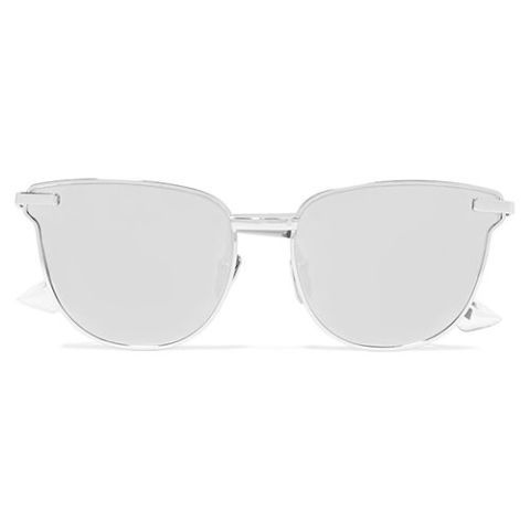 Sunglasses Mirror Black Silver | Metal Silver Mirror Sunglasses - Black  Pilot - Aliexpress