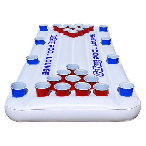 GoPong Pool Party Barge Floating Beer Pong Table with Cooler