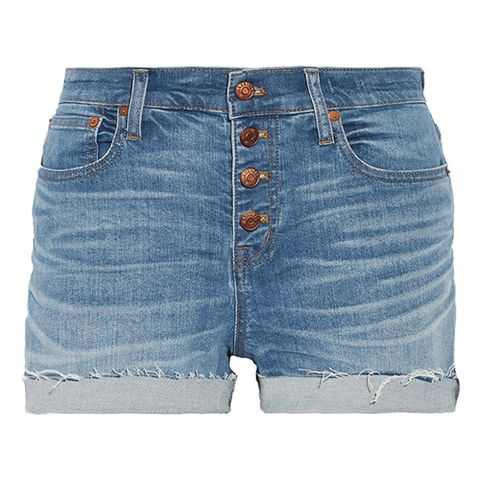 madewell high rise button shorts