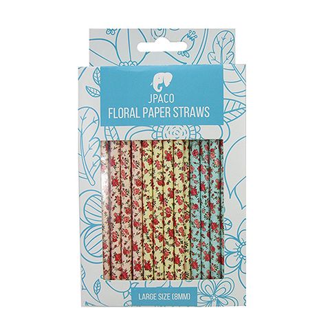 JPACO Floral Paper Straws