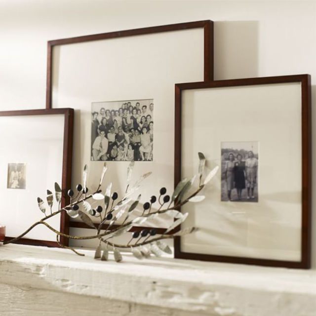 Eight 4x6 Pictures Decent Home 14.8x28.9x0.9 Black Photo Frame with LED Light House Made to Dispaly Two 4.75x4.75 Pictures 
