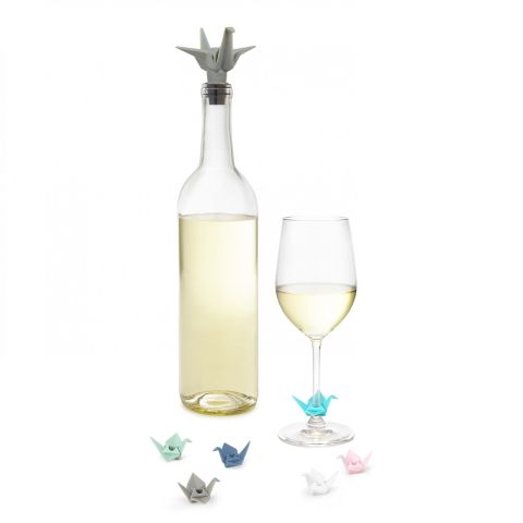 Umbra Origami-Weinflaschenverschluss und Weinanhänger Umbra Origami-Weinflaschenverschluss und Weinanhänger