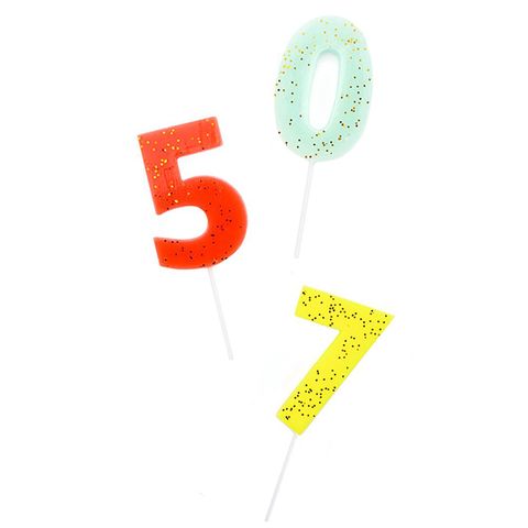 Leif Glittered Number Party Candles