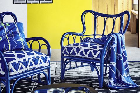 Chairs and cushions from IKEA's new collection, AVSIKTLIG