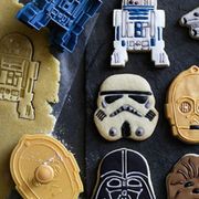 star wars cookie cutters on kitchen counter