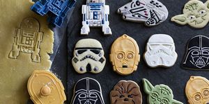 star wars cookie cutters on kitchen counter