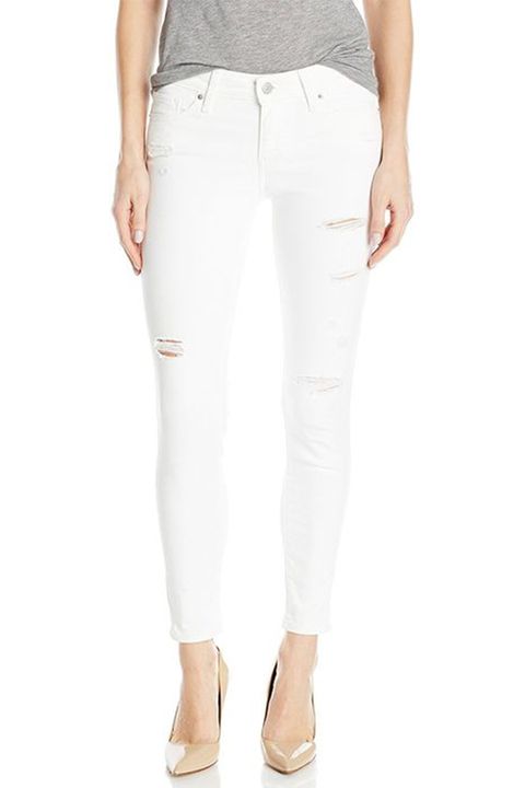 levi's 711 white skinny ankle jeans