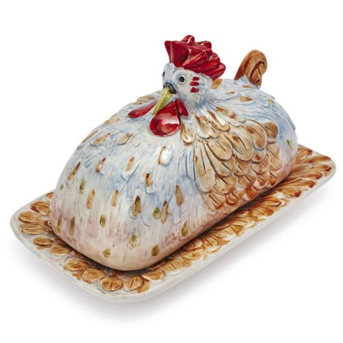 ceramic chicken butter dish