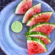 Watermelon sprinkled with Trader Joe's Chile Lime Seasoning Blend