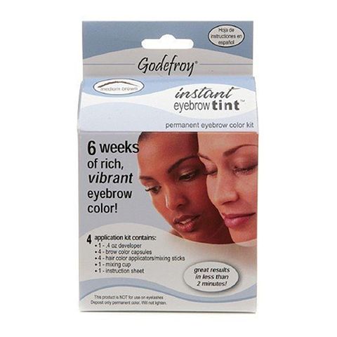 Godefroy Instant Eyebrow Tint Permanent Eyebrow Color Kit in Dark Brown
