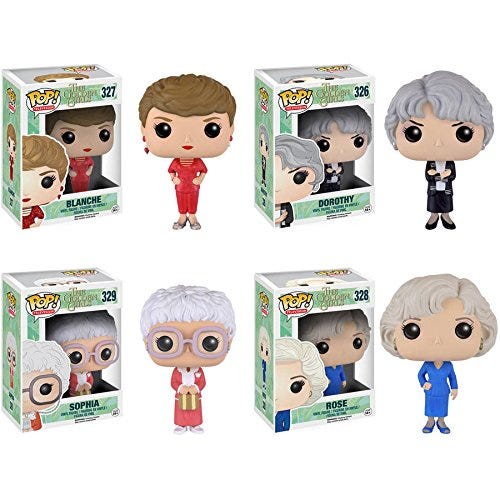 <p><strong data-redactor-tag="strong" data-verified="redactor"><em data-redactor-tag="em" data-verified="redactor">Funko POP! Golden Girls Set<br>$40</em></strong> <a href="https://www.amazon.com/Funko-Golden-Action-Figure-Collectors/dp/B01F6W8OIG/?tag=bp_links-20" target="_blank" class="slide-buy--button" data-tracking-id="recirc-text-link">BUY NOW</a></p><p>You can also buy them individually, but why would you when they all exist?! Sorry to anyone who's been trying to cut down on their Funko addiction.&nbsp;</p>