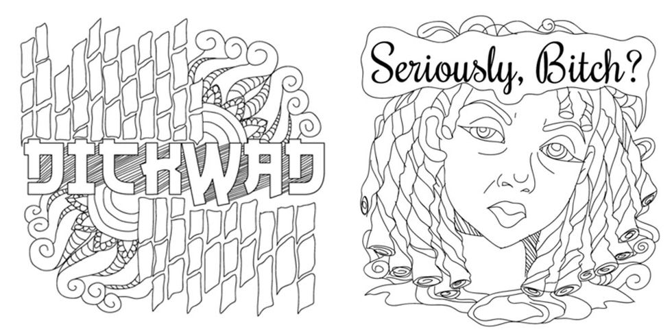 adult coloring book with swear words