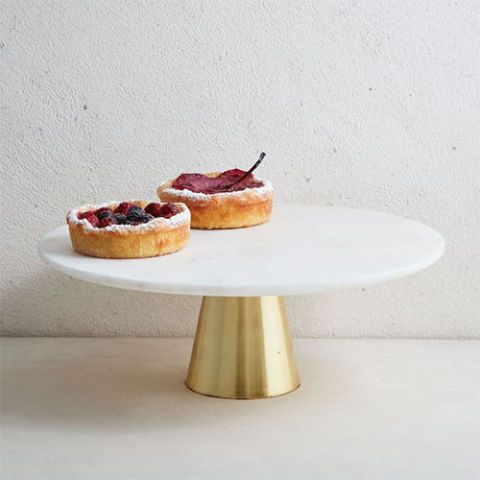 Marble + Brass Cake Stand
