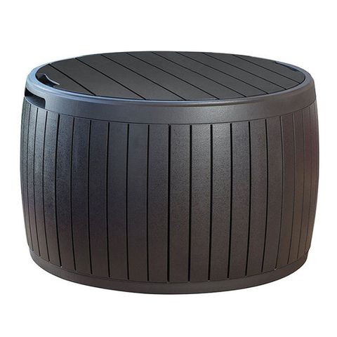 Keter 37-Gallon Circa Natural-Wood-Style Round Outdoor Storage