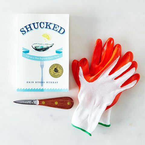 Oyster Glove, Knife, and Signed Copy of Shucked