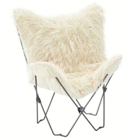 White fluffy folding deals chair