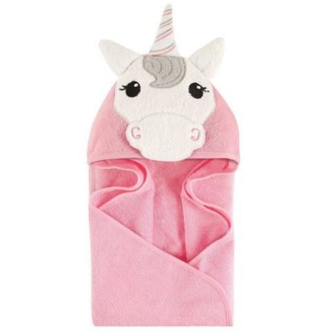 Hudson Baby Cotton Animal Face Hooded Towel, Bee - Hudson