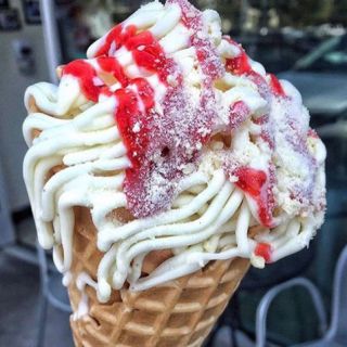 Gelato and Angels in Los Angeles, California has gelato that looks just like spaghetti