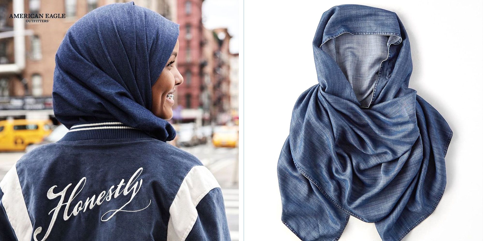 American Eagle Introduces a Cool Denim Hijab to Its Online Collection