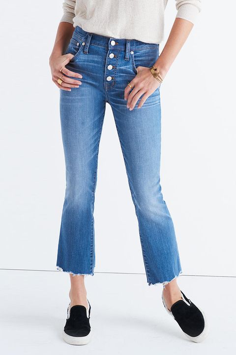 madewell cropped kick flare jeans