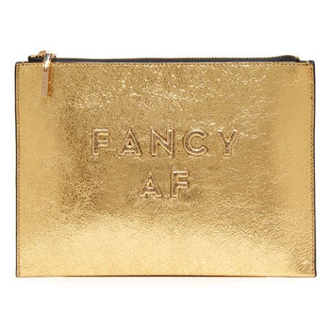 gold statement clutch