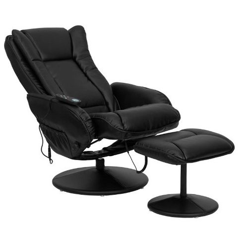<p><strong data-redactor-tag="strong"><em data-redactor-tag="em">from $189</em></strong> <a href="https://www.amazon.com/Massaging-Leather-Recliner-Ottoman-Wrapped/dp/B005FP3TDA/?tag=bp_links-20" target="_blank" class="slide-buy--button" data-tracking-id="recirc-text-link">BUY NOW</a><span class="redactor-invisible-space" data-verified="redactor" data-redactor-tag="span" data-redactor-class="redactor-invisible-space"></span></p><p><span class="redactor-invisible-space" data-verified="redactor" data-redactor-tag="span" data-redactor-class="redactor-invisible-space">If you want a massage chair, but don't want to break the bank, this black leather recliner is a viable option.&nbsp;The chair will knead your back, lumbar area, and thighs, and its ottoman will even massage your legs. It features five massage presets&nbsp;that can be adjusted with the included remote control. The chair has a heating function&nbsp;and offers the ability to fully recline. It's important to note that the chair isn't roller-styled, but vibrates instead.<span class="redactor-invisible-space" data-verified="redactor" data-redactor-tag="span" data-redactor-class="redactor-invisible-space"></span></span></p>