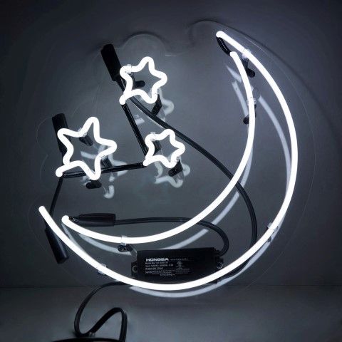 Oliver Gal 'Moon and Stars' Neon Sign