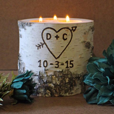 The Creative Q Personalized Birch Candle Holder 