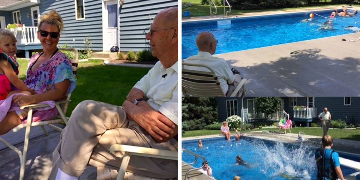 94 year old man installs in ground pool for neighbordhood kids