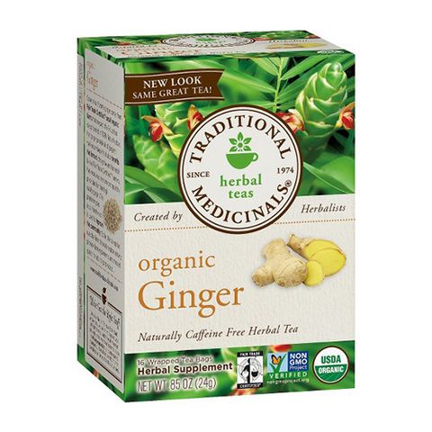 Traditional Medicinals Organic Ginger Herbal Wrapped Tea Bags