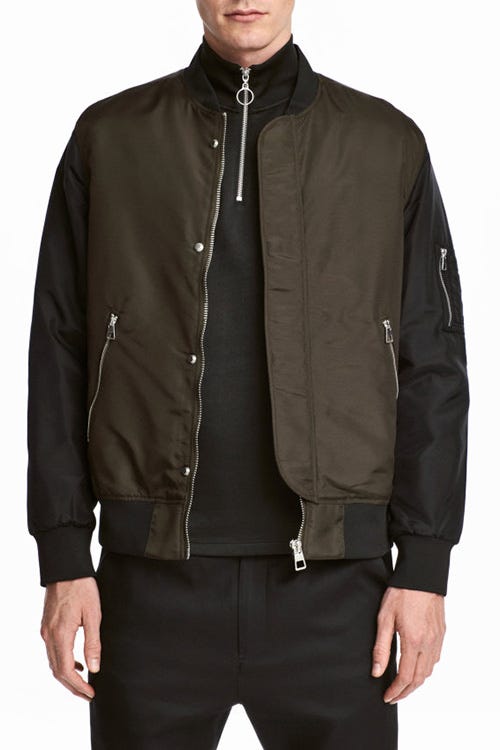h&m nylon bomber jacket