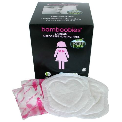 60 count Bamboobies Disposable Nursing Pads for Breastfeeding Breast Pads for Sensitive Skin 