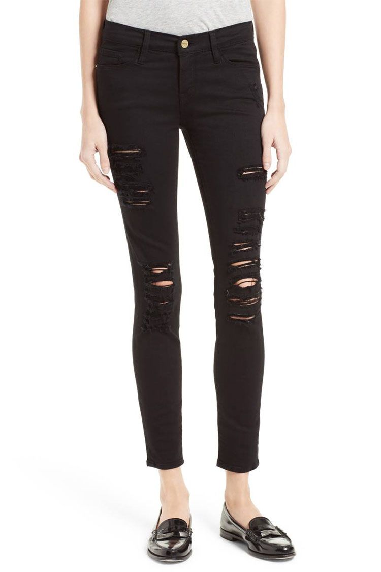 good american black skinny jeans