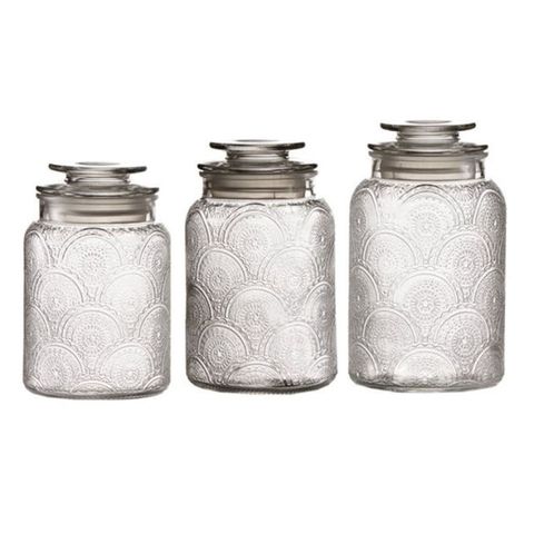 glass kitchen canisters island