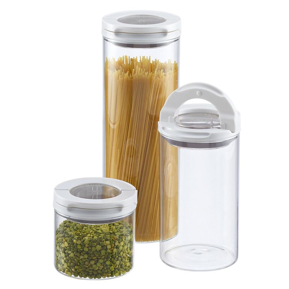 Kinto Glass Airtight Storage Canisters with Wood Lids (Set of 2