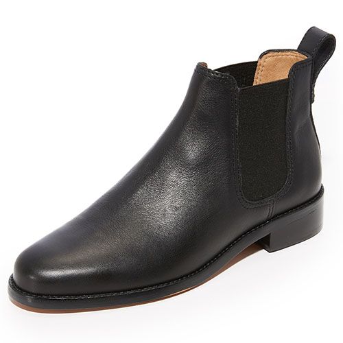 Flat Black Leather Boots