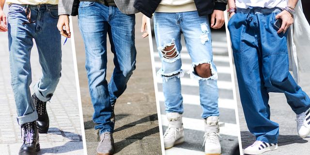  Torn Pants Men's Slim Jeans Retro Ankle Pants Youth Foot Pants  Pencil Pants Ski Blue : Clothing, Shoes & Jewelry