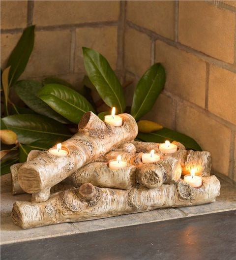 10 Chic Fireplace Candles For Your Mantel Candle Holders Plow Hearth Logs Candle Holder