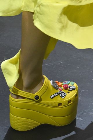 Footwear, Yellow, Shoe, High heels, Outdoor shoe, 