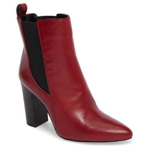 red leather booties