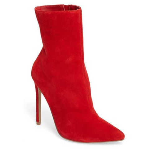 steve madden wagner red suede ankle boots