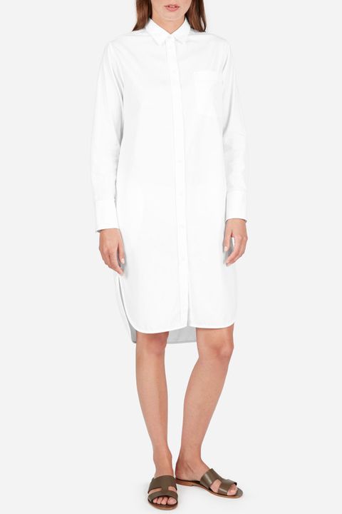 everlane white shirt dress